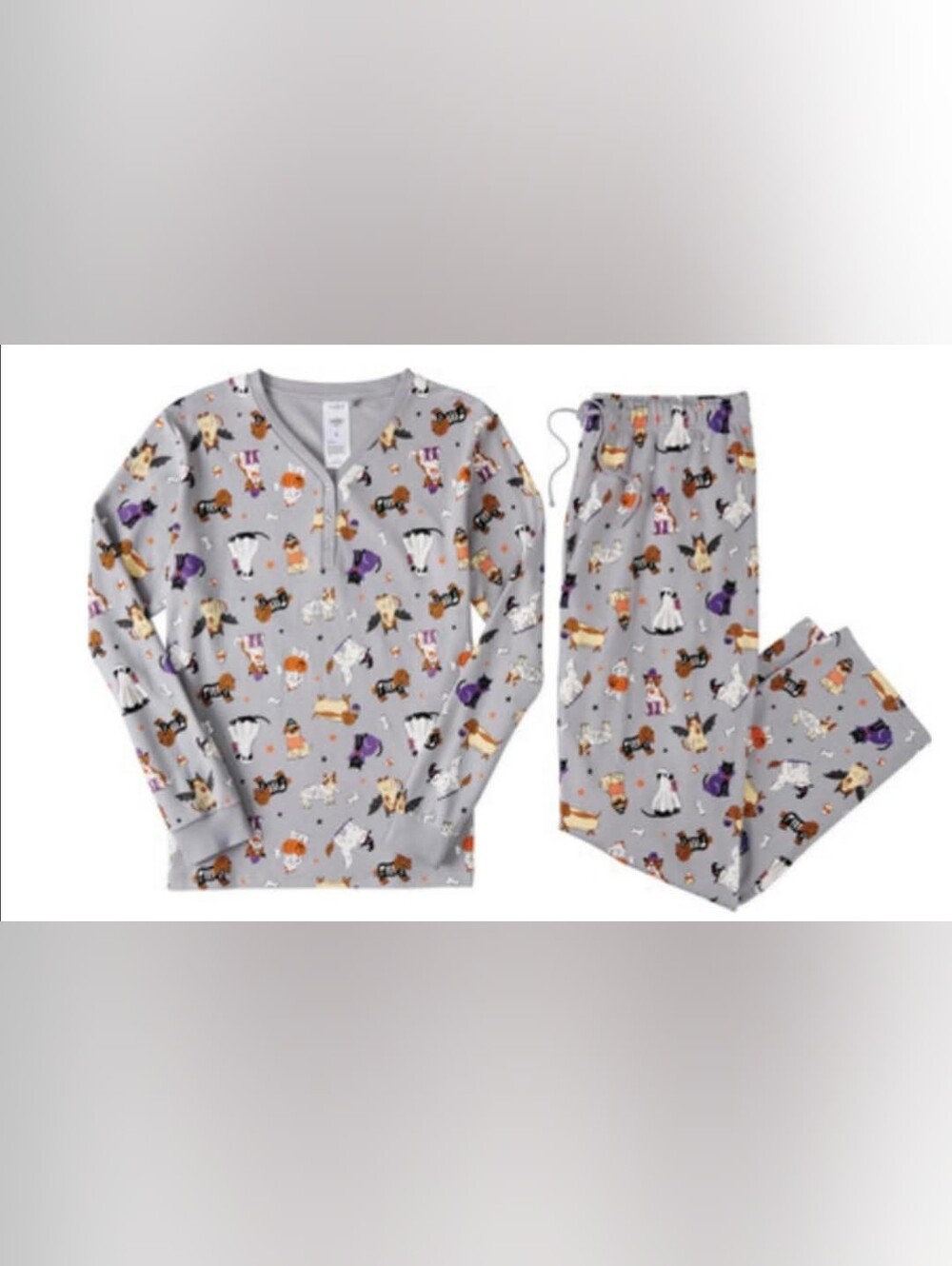 The Halloween Collection Dog Halloween Costume Gray Pajama Set Medium Aldi